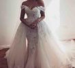 Lace and Tulle Wedding Dresses Inspirational Discount Overskirts Wedding Dresses F the Shoulder Lace Appliques Tulle Wedding Dress with Detachable Train formal Wear Country Bridal Gowns Wedding
