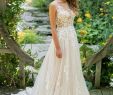 Lace Applique Wedding Dresses Lovely Style Illusion Bodice with Lace Applique A Line Gown