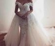 Lace Appliques Wedding Dresses Lovely Discount Overskirts Wedding Dresses F the Shoulder Lace Appliques Tulle Wedding Dress with Detachable Train formal Wear Country Bridal Gowns Wedding
