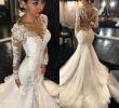 Lace Casual Wedding Dress Lovely 2018 Lace Mermaid Wedding Dresses Dubai African Arabic Petite V Neck Appliques Long Sleeves Sheer Open Back Fishtail Bridal Gowns Plus Size Casual