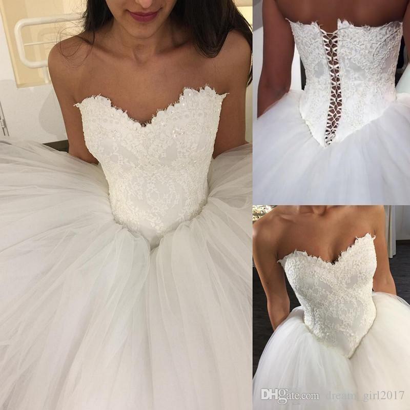 Lace Corset Wedding Dresses Unique Puffy Ball Gown Tulle Wedding Dresses Sweetheart Lace Corset Bodice Lace Up Floor Length Bridal Gowns Wedding Dress Plus Size Cheap Black and White