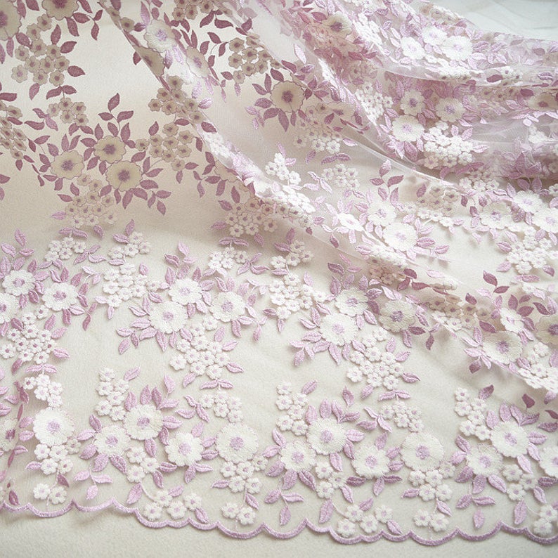 Lace Fabrics for Wedding Dresses Inspirational 1m Countryside Style Embroidery Floral Wedding Dress Fabrics Light Purple Table Runner Curtain Scarf Veils Lace Fabrics 1 35m Width Ll366dz