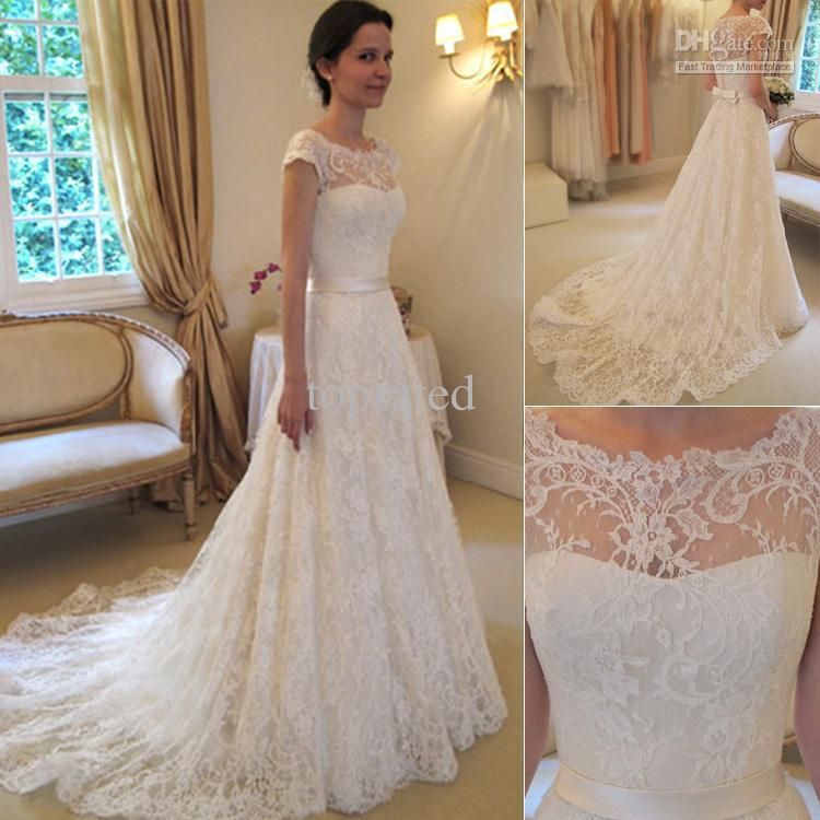 Lace Ivory Wedding Dresses New wholesale Buy E Dress Get E Crown Free Bridal Gown