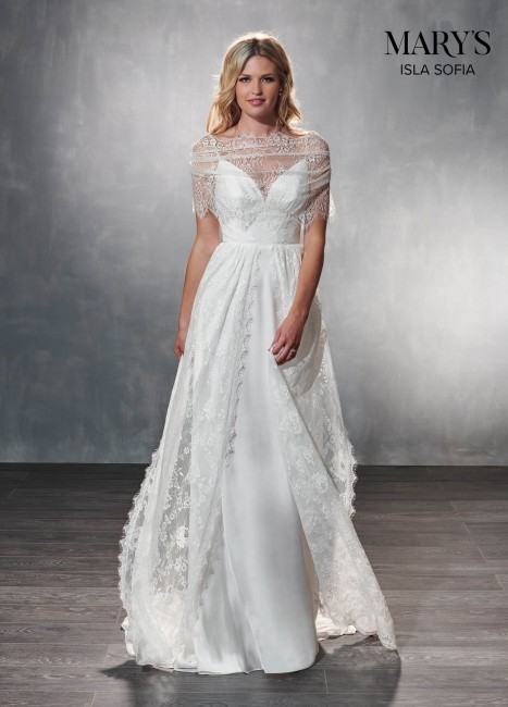 marys bridal mb5005 lace overskirt wedding gown 01 546