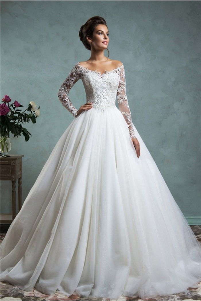 Lace Wedding Dress Elegant Lace Wedding Gown with Sleeves New Extravagant Gown Wedding