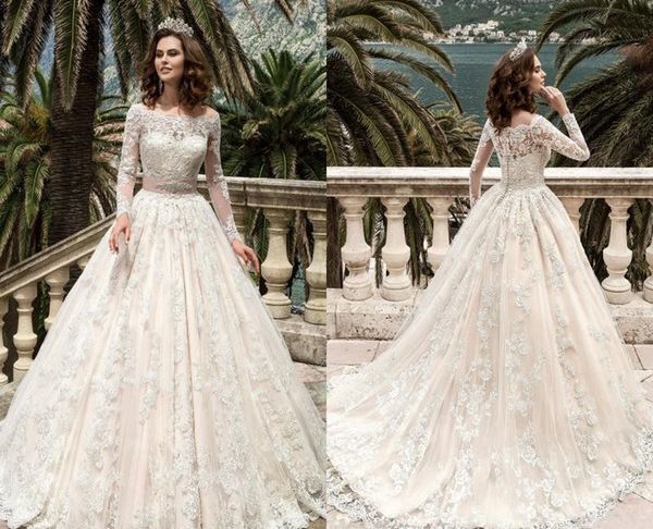 Lace Wedding Dresses 2017 Lovely Discount 2017 Stunning Full Sleeves Lace Wedding Dresses Vestidos De Noiva Pricess Ball Gown Wedding Dress Custom Made Vintage Bridal Gowns Beach