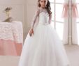 Lace Wedding Dresses Under 1000 Elegant Girl S Long Sleeve Lace Dress Kids formal Party evening Dresses Children Pageant Wear Wedding Flower Girl White Gowns
