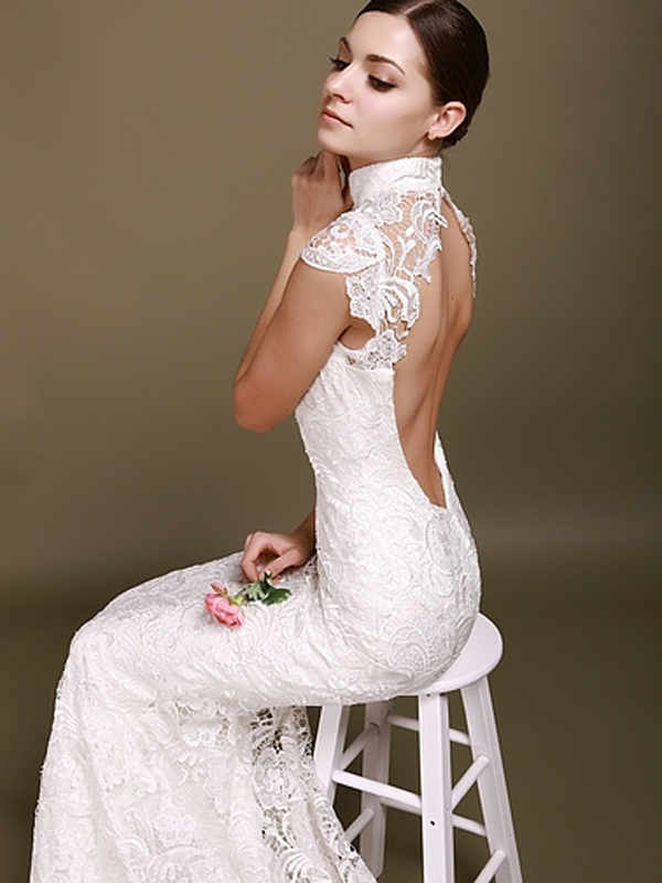 Lace Wedding Dresses with Sleeves and Open Back Inspirational Backless Dress Flirty Glam Bride