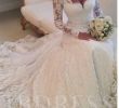 Latest Wedding Dress Awesome V Neck Lace Wedding Dress with Long Sleeve In 2019