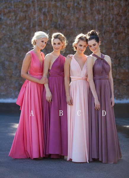Lavender Grey Bridesmaid Dresses Lovely Fashion Colorful Bridesmaid Dresses Chiffon Halter E Shoulder A B C D Style for Wedding Cheap 2018 New Pleated Backless Zipper Cheap Grey Bridesmaid
