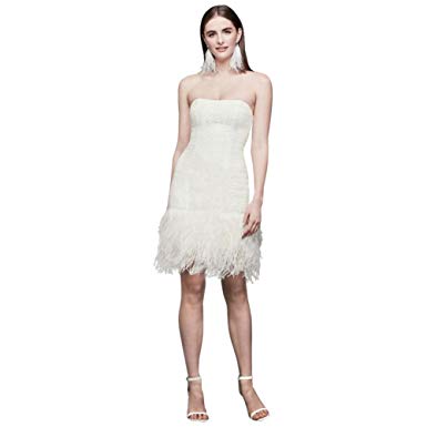 Lavin Wedding Dresses Unique White Ostrich Feather Dress – Fashion Dresses