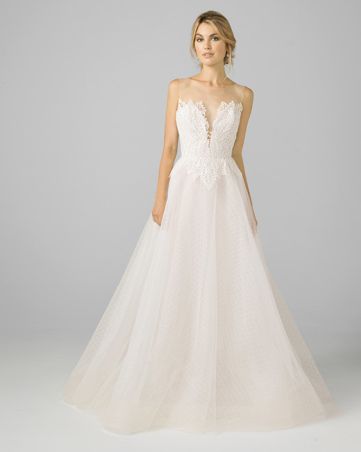 liancarlo bridal fall 2015 wedding dress style 6806 guipure lace on illusion tulle drop waist trumpet gown