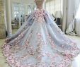 Light Gray Wedding Dress Luxury Wedding Dress with Lace Flowers Pink Vintage Unique Elegant