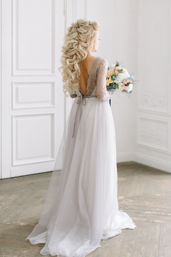 Light Wedding Dress Inspirational Grey Lace Wedding Dress Vera Wedding Dress with Long