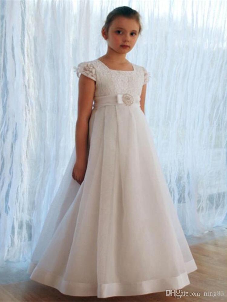 Little Girl Wedding Dresses Cheap Awesome 2019 Flower Girls Dresses Full butterfly Adorned Kids Pageant Gowns Little Girl Birthday Party Wear Princess