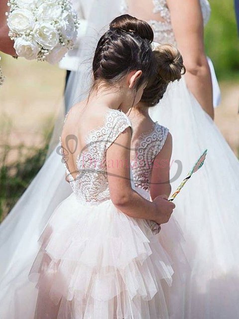 Little Girl Wedding Dresses New Cute A Line Short White Flower Girl Dress