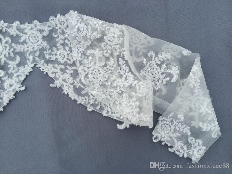 new fancy wedding shawl long sleeves white