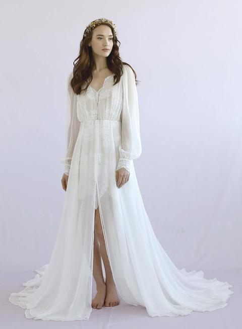 Petunia silk chiffon long sleeve center slit lace bridal gown1 adj MAIN thumb e1ff0091 7956 40bb b51e 17faef8ac85c 480xogress