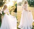 Long Sleeve Chiffon Wedding Dresses Lovely Romantic Two Pieces Bohemian Wedding Dresses Long Sleeves Lace Crop top Chiffon Beach Country Wedding Gowns