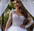Long Sleeve Illusion Wedding Dress Awesome 2019 New Y Illusion Vestido De Noiva Long Sleeves Lace Wedding Dress Applique Plus Size Wedding Bridal Gowns