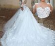 Long Sleeve Lace Ball Gown Wedding Dresses Elegant Princess Long Wedding Dress Sheer Neck Long Sleeves Ball