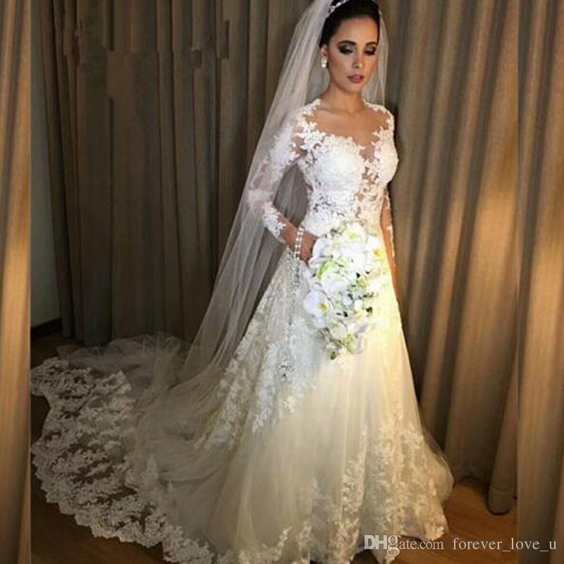 2019 stunning arabic wedding dresses sheer