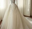 Long Sleeve Silk Wedding Dresses Beautiful White organza Lace Long Sleeves See Through A Line Long
