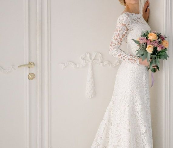 Long Sleeve Wedding Dresses Designer New Long Sleeves Wedding Dress Wedding Gown Lace Wedding Dress