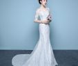 Long Tailed Wedding Dresses Elegant Lace Long Ball Gown Party Bridesmaid Dress Fish Tail Wedding Dress Slim Thin Vova