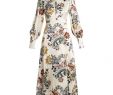 Long White Silk Dress Luxury Erdem orlena High Neck Floral Print Silk Dress 24 301 795