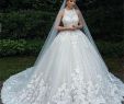 Lucia Brides Luxury 2020 New Arabic Ball Gown Wedding Dresses Halter Neck Lace Appliques Beads Tulle Hollow Back Puffy Court Train Plus Size formal Bridal Gowns
