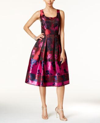 Macys Womens Dresses Wedding Luxury Ivanka Trump Floral Print Fit & Flare Dress