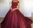 Maroon Dresses for Wedding Luxury Charming Appliques Burgundy Wedding Dress Y Ball Gown