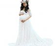 Maternity Dresses for Wedding Guests New Long Maternity Dress Hemlock Women Lace Maternity Dress F Shoulder Graphy Pregnancy Dress M White