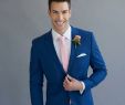 Men Wedding Dressing Inspirational Peppers formal Wear Bright Blue Fitted Wedding Suit Made