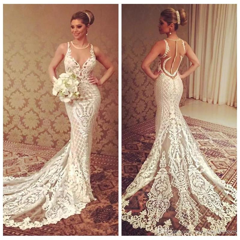 wedding gowns under 500 fresh sheer o neck lace appliques slim mermaid wedding dresses 2018 formal