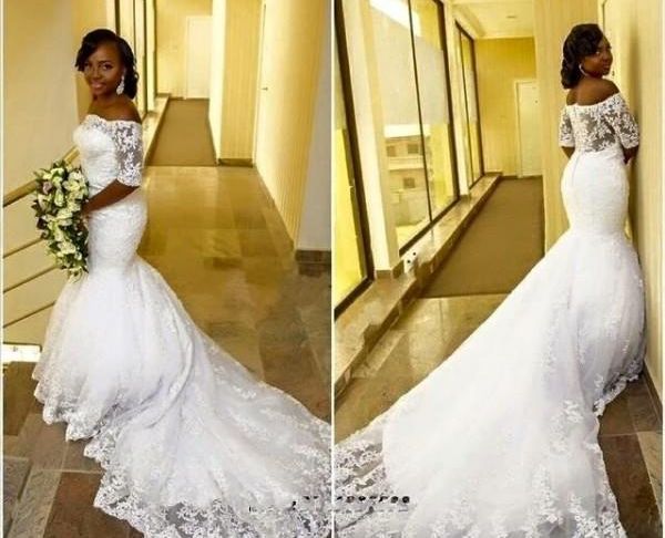 Mermaid Wedding Dresses with Long Train Beautiful 2017 Country Wedding Dresses Mermaid Style Lace Chapel Long Train Full Lace Plus Size Wedding Gowns for Sale African Bridal Dress Wedding Dress