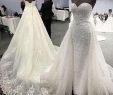 Mermaid Wedding Dresses with Long Train Lovely Sheer Neck Long Sleeve Mermaid Wedding Dresses with Detachable Train 2019 High End Lace Applique Cathedral Train Princess Wedding Gown