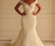 Mermaid Wedding Dresses with Long Train Luxury Stunning Tulle F the Shoulder Neckline Mermaid Wedding