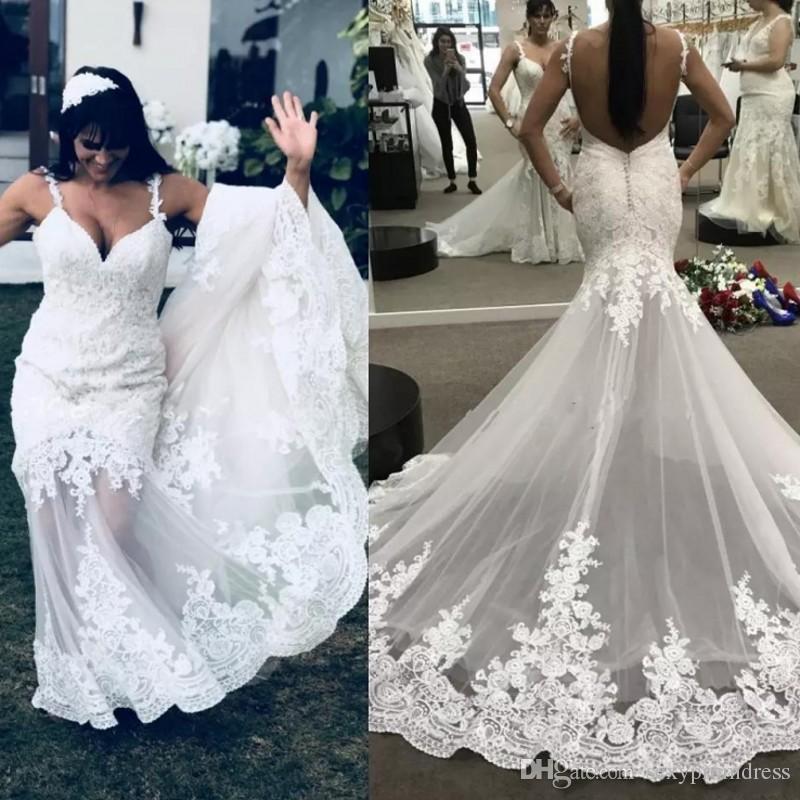 summer lace wedding dress awesome lace spaghetti beach wedding dresses 2019 summer see through mermaid