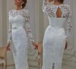 Mid Calf Wedding Dresses Elegant Vintage Lace Tea Length Short Wedding Dresses 2019 with Long