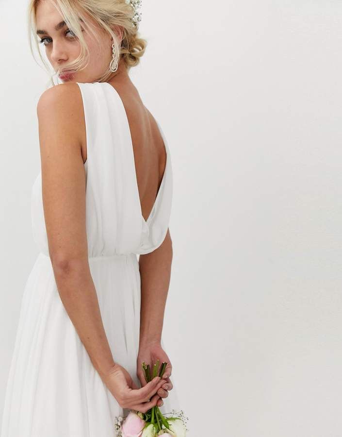 Midi Wedding Dresses Elegant asos Edition Halter Midi Wedding Dress with V Back Halter
