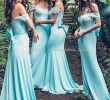 Mint Dresses for Wedding Elegant Mint Blue Bohemian Long Bridesmaid Dresses with Bow 2019 F Shoulder Lace Stain Mermaid Country Junior Maid Of Honor Wedding Guest Dess