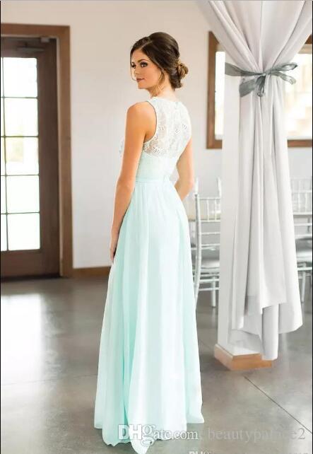 2018 mint green lace country bridesmaids