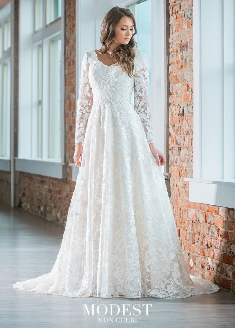 modest bridal by mon cheri tr lace bridal gown 01 681