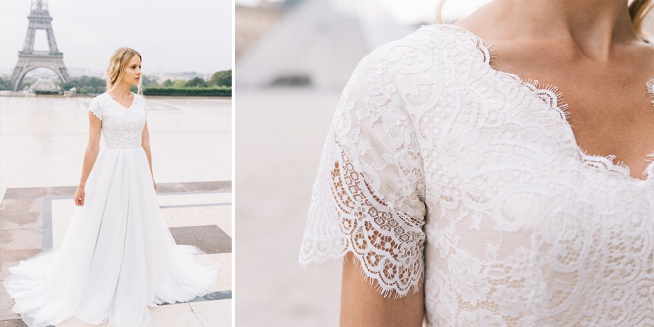 25 Modest Wedding Dresses with Short Sleeves