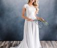 Modest Wedding Dresses with Sleeves Luxury Discount 2019 New A Line Lace Chiffon Boho Modest Wedding Dresses with Cap Sleeves Lace Up Back Women Country Western Modest Bridal Gown Mermaid