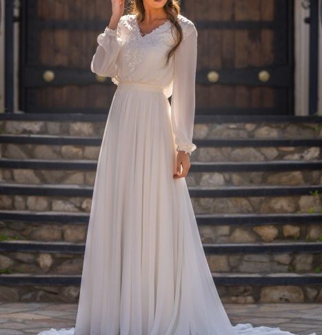 Modest Wedding Gowns with Sleeves Inspirational Modest Bridal by Mon Cheri Tr Bishop Sleeve Bridal Dress