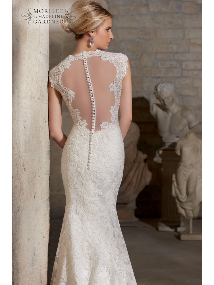 mori lee 2717 by madeline gardner cap sleeve ivory lace bridal dress sold p2471 image