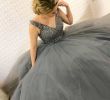 My Dress Line Beautiful Sparkly Sequins Grey V Neck Long Prom Dress